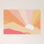 Sunny Coastal Retro Rainbow Welcome Mat Gallery Image 1