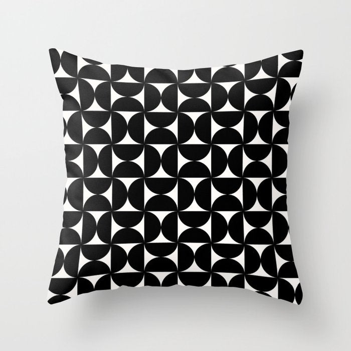 Bauhaus Mid Century Modern Geometric Pattern I Throw Pillow Gallery Image 1