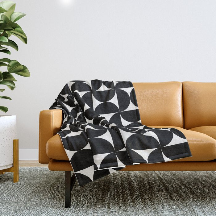 Bauhaus Mid Century Modern Geometric Pattern I Throw Blanket Gallery Image 1