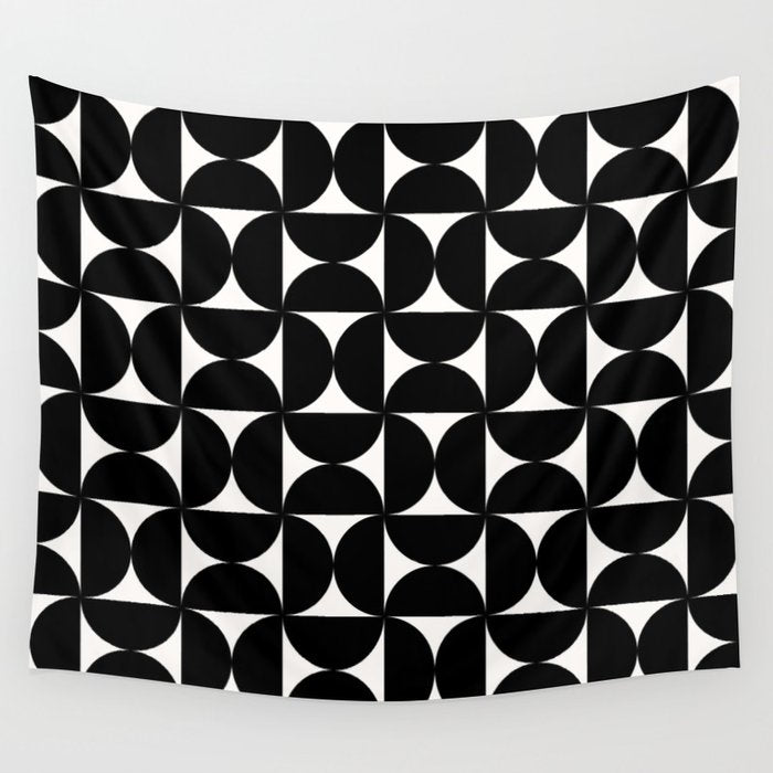 Bauhaus Mid Century Modern Geometric Pattern I Wall Tapestry Gallery Image 4