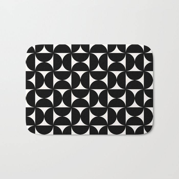 Bauhaus Mid Century Modern Geometric Pattern I Bath Mat Gallery Image 1