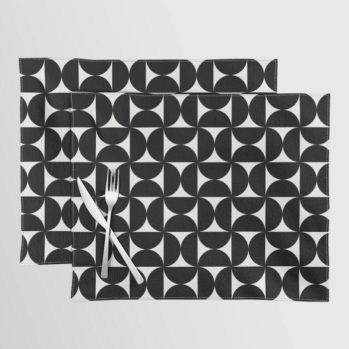 Bauhaus Mid Century Modern Geometric Pattern I Placemat Gallery Image 1