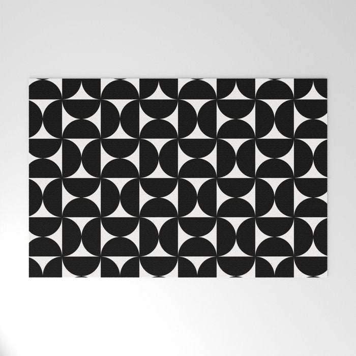 Bauhaus Mid Century Modern Geometric Pattern I Welcome Mat Gallery Image 1