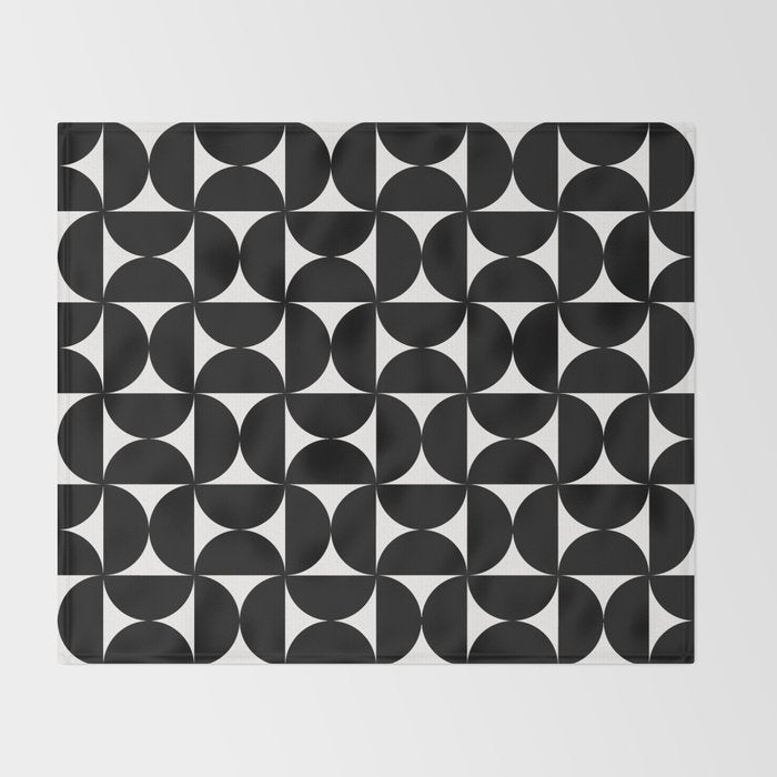 Bauhaus Mid Century Modern Geometric Pattern I Throw Blanket Gallery Image 2
