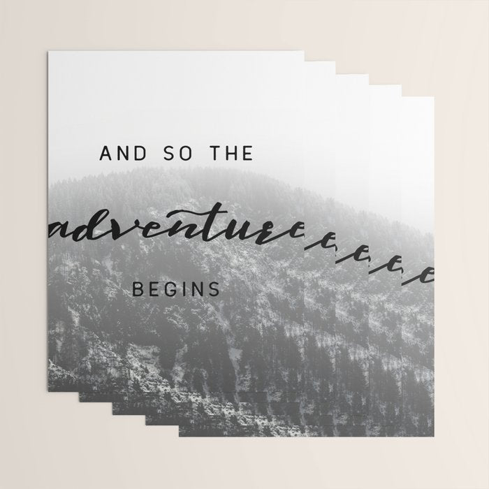 And So The Adventure Begins - Snowy Mountain Wrapping Paper Gallery Image 3