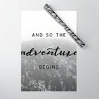 And So The Adventure Begins - Snowy Mountain Wrapping Paper Gallery Image 1