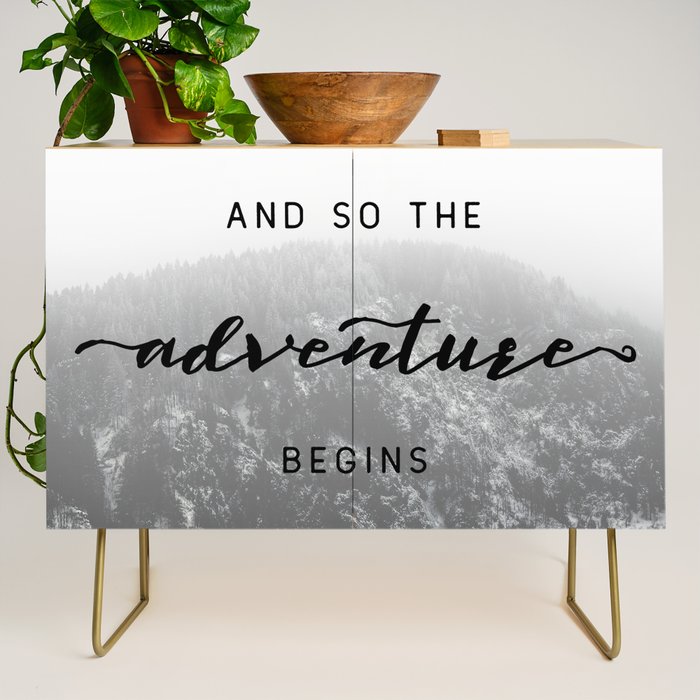 And So The Adventure Begins - Snowy Mountain Credenza Gallery Image 1