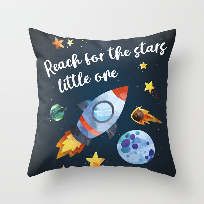 Space rocket with quote Throw Pillow Gallery Image 6