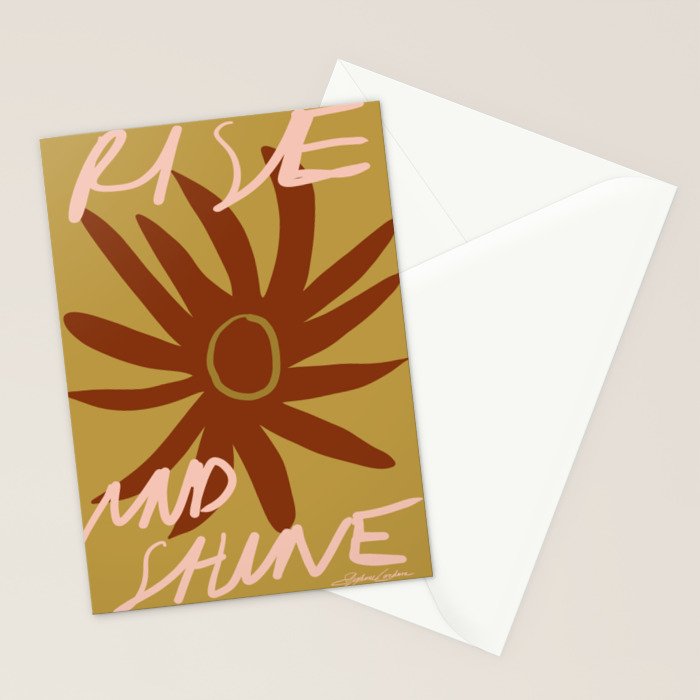 Rise and Shine Vintage Sun Stationery Card Gallery Image 2