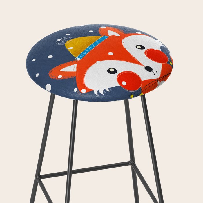 Cute christmas fox in the snow Stool Gallery Image 2