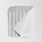 Block print geometrics stripes sage Throw Blanket Gallery Image 3
