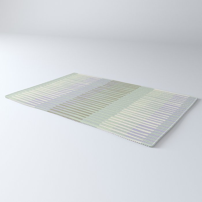 Block print geometrics stripes sage Rug Gallery Image 3