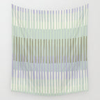 Block print geometrics stripes sage Wall Tapestry Gallery Image 4
