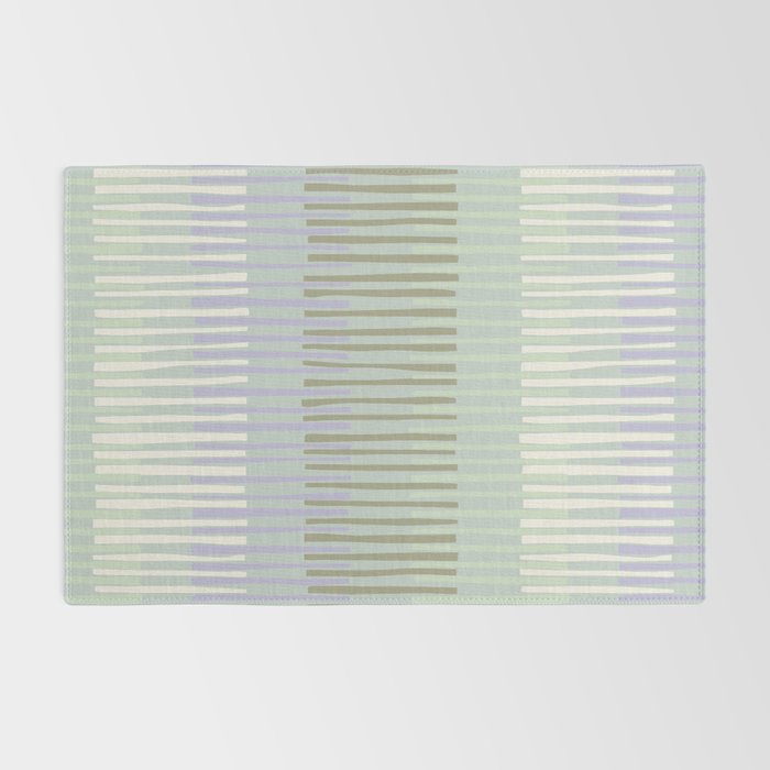 Block print geometrics stripes sage Rug Gallery Image 2