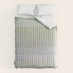 Block print geometrics stripes sage Comforter Gallery Image 6