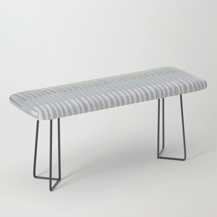 Block print geometrics stripes sage Bench Gallery Image 1