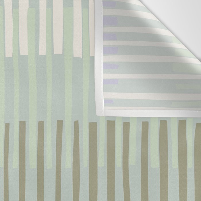 Block print geometrics stripes sage Wall Tapestry Gallery Image 3