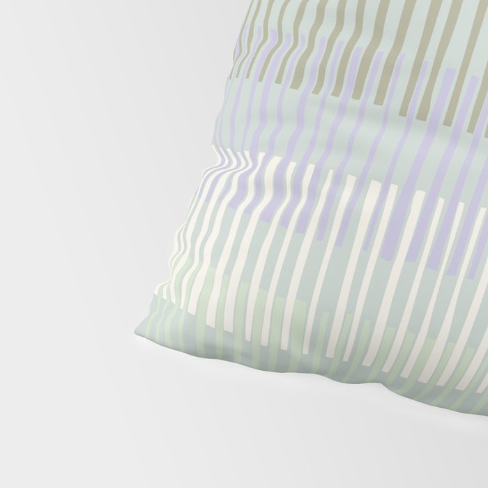 Block print geometrics stripes sage Pillow Sham Gallery Image 4