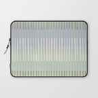 Block print geometrics stripes sage Laptop Sleeve Gallery Image 1