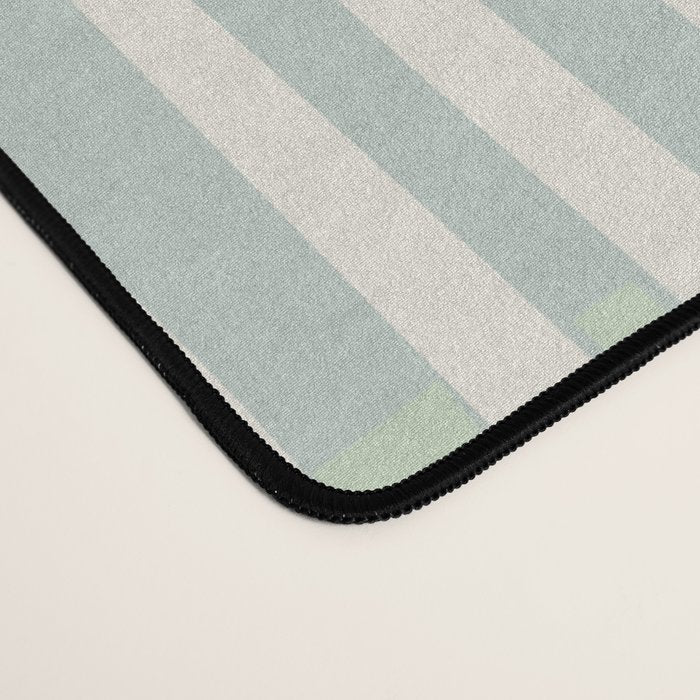 Block print geometrics stripes sage Desk Mat Gallery Image 4