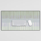 Block print geometrics stripes sage Desk Mat Gallery Image 1