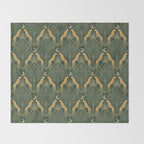 Night Cheetahs - Fern Green and Gold Throw Blanket Gallery Image 2