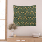 Night Cheetahs - Fern Green and Gold Wall Tapestry Gallery Image 2