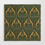 Night Cheetahs - Fern Green and Gold Wood Wall Art Gallery Image 1