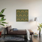 Night Cheetahs - Fern Green and Gold Wood Wall Art Gallery Image 2