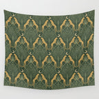 Night Cheetahs - Fern Green and Gold Wall Tapestry Gallery Image 4