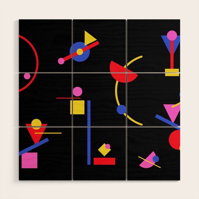 Memphis pattern 86 - 80s / 90s Retro Wood Wall Art Gallery Image 1