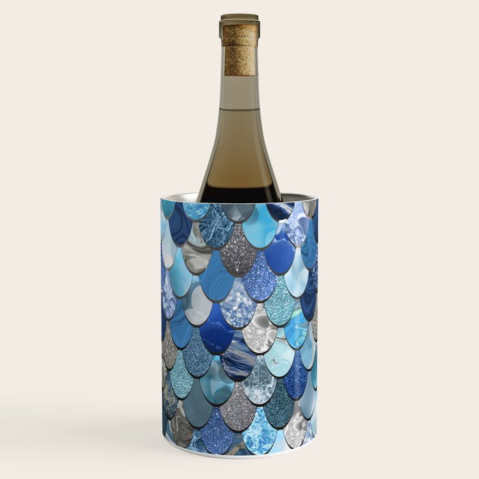 Mermaid Ocean Blue Pattern Wine Chiller Gallery Image 1