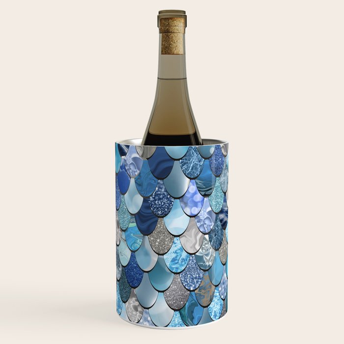 Mermaid Ocean Blue Pattern Wine Chiller Gallery Image 3