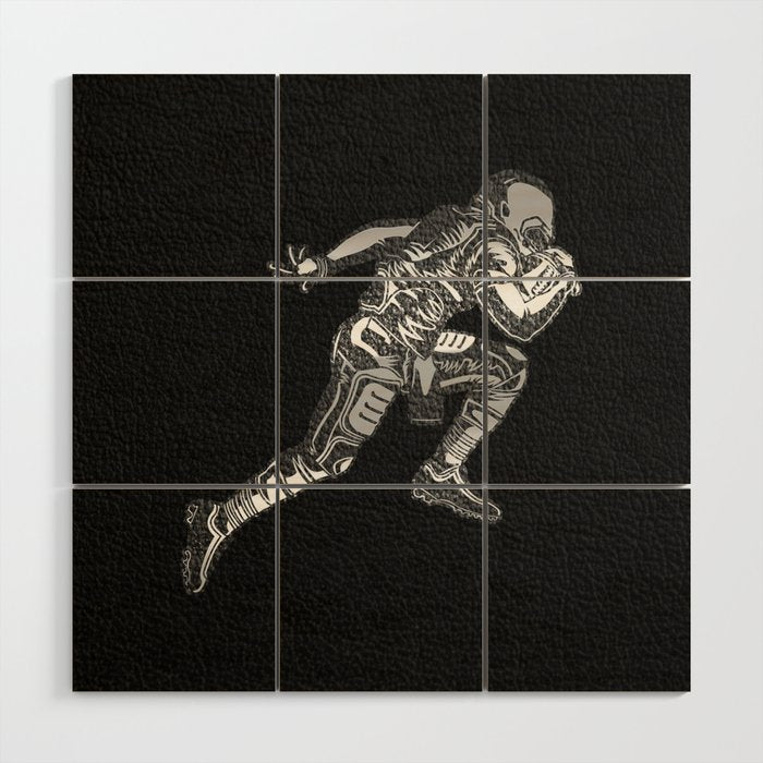 Football Player Wood Wall Art Gallery Image 1