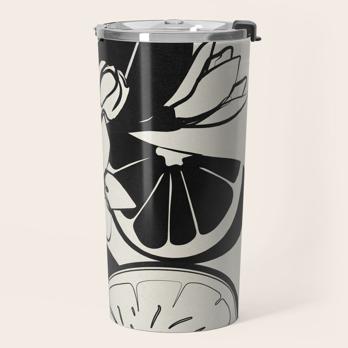 Line Art Oranges 1 Travel Mug Gallery Image 2