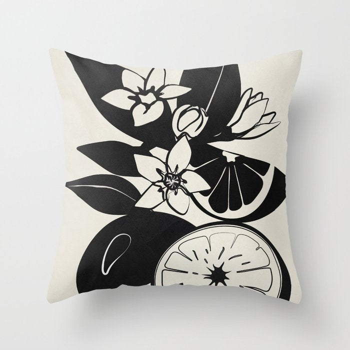 Line Art Oranges 1 Throw Pillow Gallery Image 1