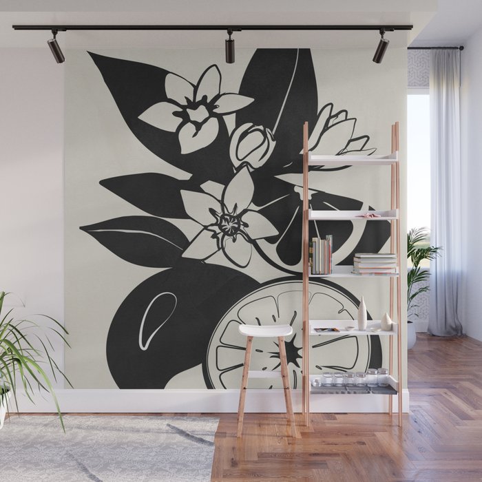 Line Art Oranges 1 Wall Mural Gallery Image 1