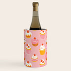 Pink cupcake cartoon food pattern Wine Chiller Gallery Image 1