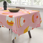 Pink cupcake cartoon food pattern Tablecloth Gallery Image 3