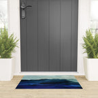 ocean wave blue abstract painting Welcome Mat Gallery Image 3