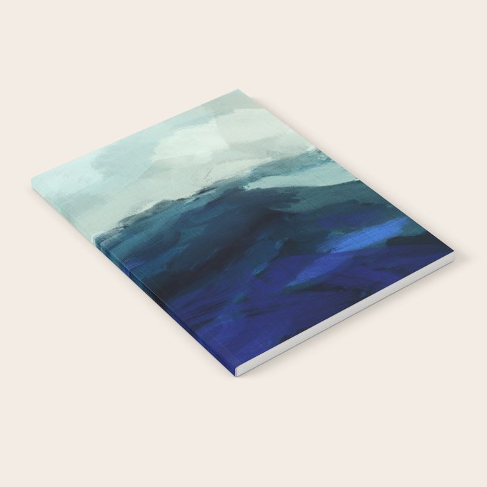 ocean wave blue abstract painting Notebook Gallery Image 1
