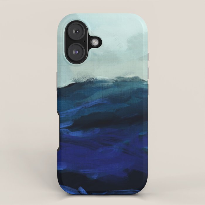ocean wave blue abstract painting iPhone Case Gallery Image 1