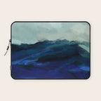 ocean wave blue abstract painting Laptop Sleeve Gallery Image 1