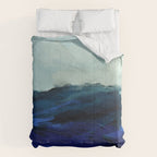 ocean wave blue abstract painting Comforter Gallery Image 6