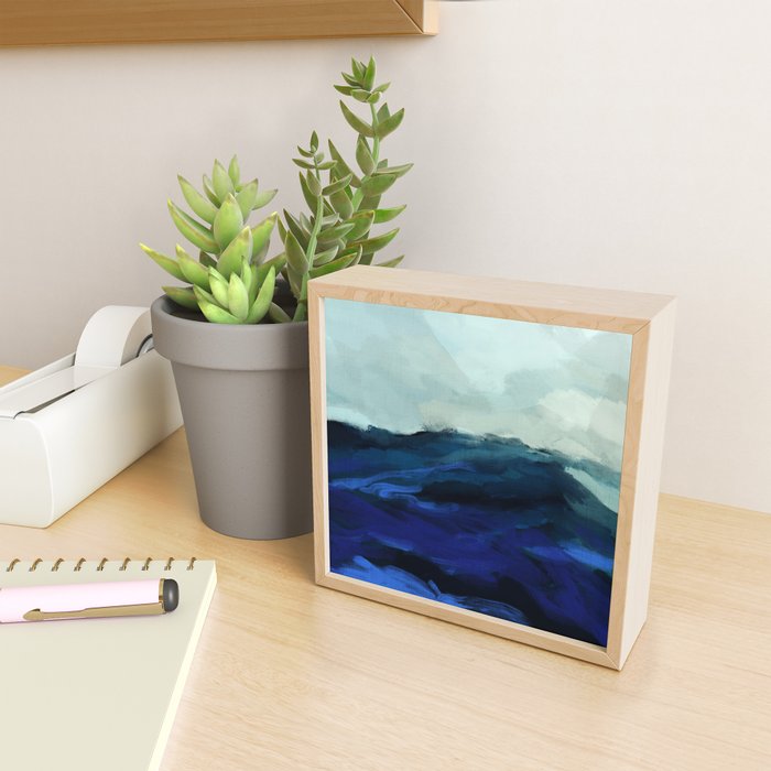 ocean wave blue abstract painting Mini Art Print Gallery Image 2