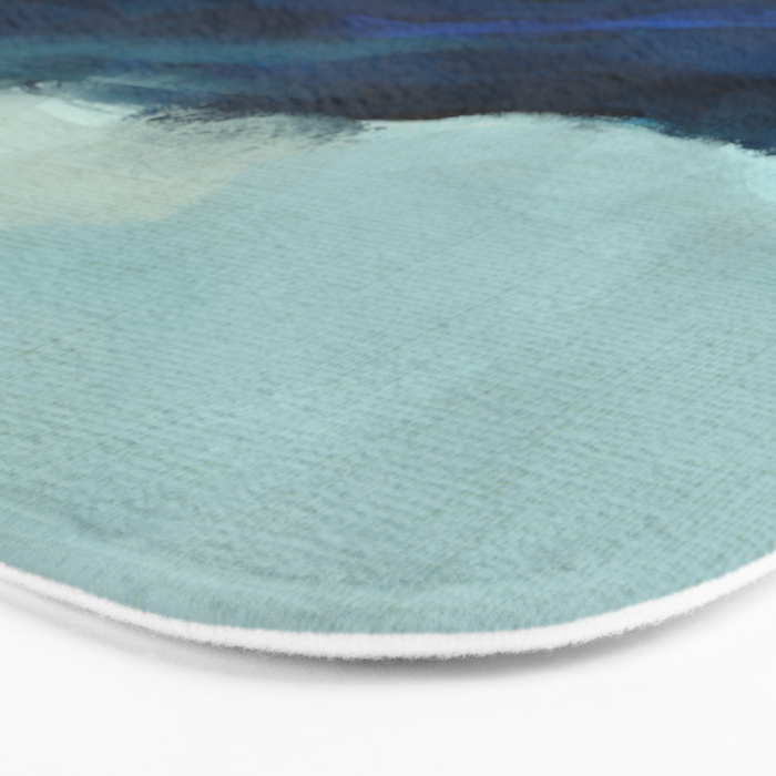 ocean wave blue abstract painting Bath Mat Gallery Image 3