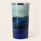 ocean wave blue abstract painting Travel Mug Gallery Image 1