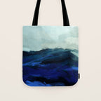 ocean wave blue abstract painting Tote Bag Gallery Image 1