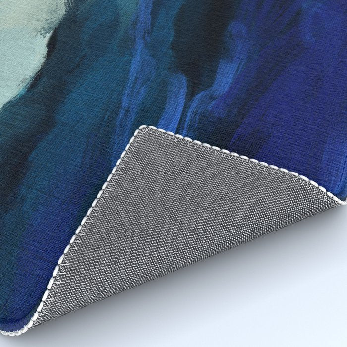 ocean wave blue abstract painting Rug Gallery Image 4