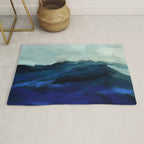 ocean wave blue abstract painting Rug Gallery Image 1